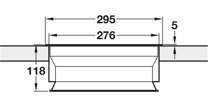 W/Top Bin Holder D276mm Pl Blk