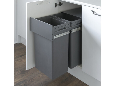 Pull Out Waste Bin, for Hinged Door Cabinet Width Min. 400 mm, Waste Boss Duo