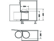 Hailo Mono SO Bin 400mm 15L St St/Blk