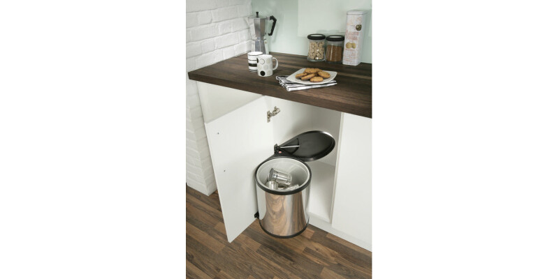 Swing Out Waste Bin, for Hinged Door Cabinets, 15 Litres, Hailo Mono