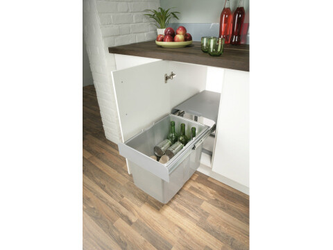 Pull Out Waste Bin, for Hinged Door Cabinets, 1x 34 Litres, Ekko 40