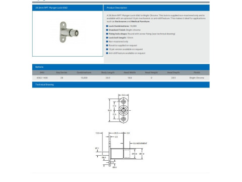 RADIAL PIN PLUNGER LOCK 4362 KA
