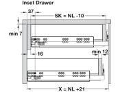Dynapro Drawer Runner Full 70kg 650mm SZP