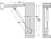 Lid Stay Automatic Opening 244mm 80N