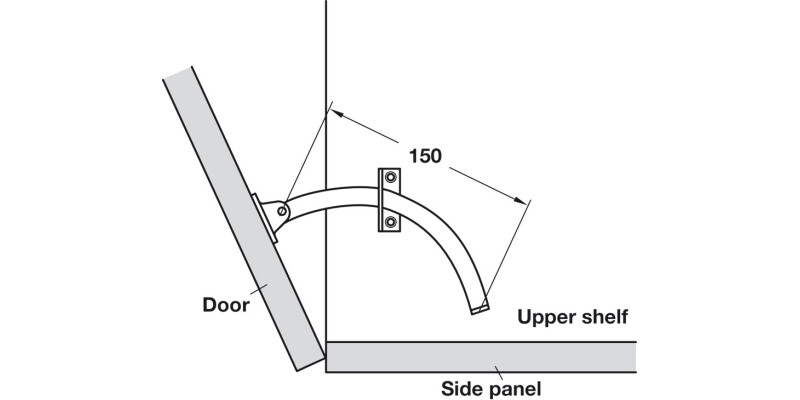 Lid Stay 150mm RH St NP