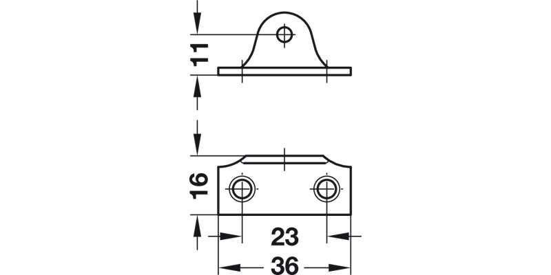 Lid Stay 150mm RH St NP