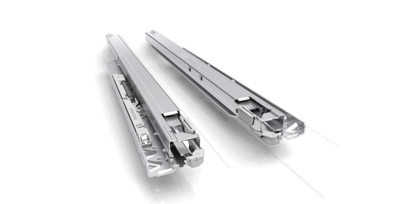 Concealed Drawer Slide, for Base Panel Mounting, Full Extension, Dynapro 40 kg