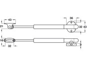Automatic Open Drop Down Flap Stay 244mm