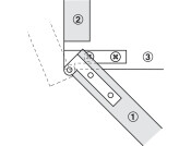 Corner Pivot Hinge wo Stop 50mm Brs Pol
