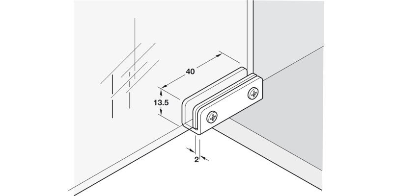 110D Simplex Glass Door Hinge St/Chr Plt