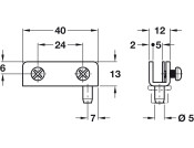 110D Simplex Glass Door Hinge St/Chr Plt