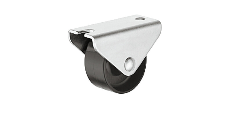 Single Wheel Castor, without Brake, &Oslash; 15-45 mm, Plate Fixing