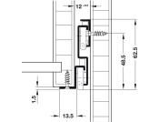 Roller Drawer Runner Base Full 50kg 550mm Wht