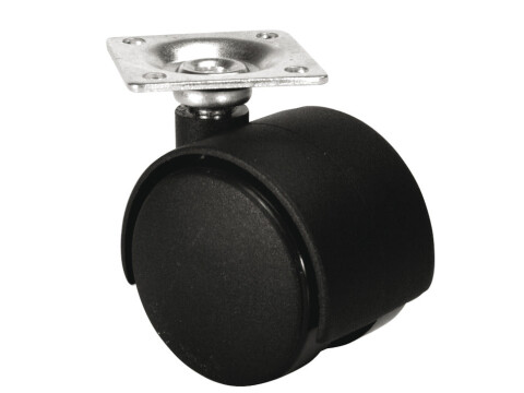 Swivel Twin Wheel Castor, without Brake, &Oslash; 35-50 mm, Hooded