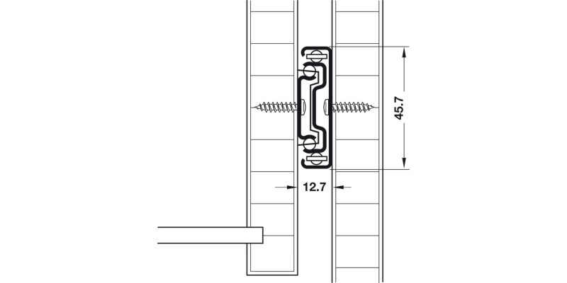 3832-SC BB Drawer Runner Full 45kg 450mm Wht