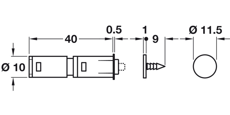 Push Magnetic-Catch w Counter Plt Knock