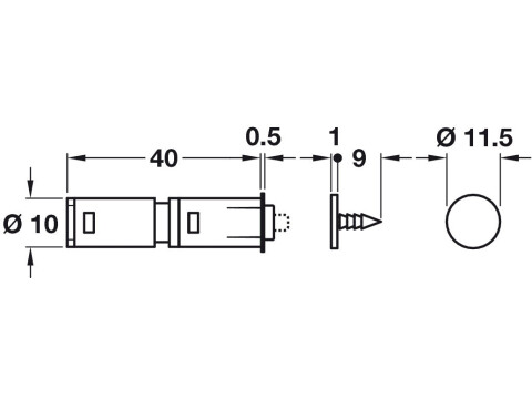Push Magnetic Door Catch, for Maxi