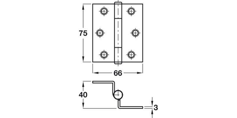 Storm Proof Cranked Hinge 75x66mm Brs SC