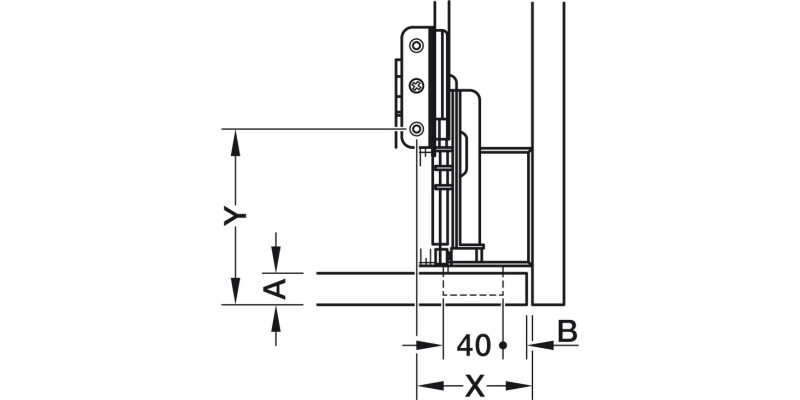 Accuride 1321 Pivot Sld DrRun Blk 506mm