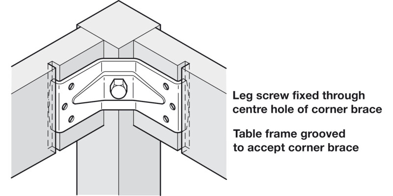 Table Corner Brace 40mm St Galv