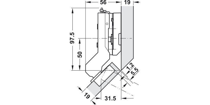 Tiomos 110/45D Hinge Click wo SC SF Ins