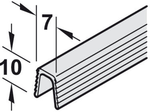 Bottom Guide Profile, for Sliding Cabinet Doors, Hawa-Clipo 15 H Inslide