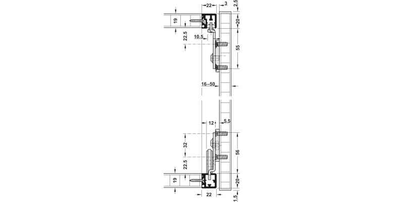 Eku Regal B25H Forslide FitSet 1Dr wo SC