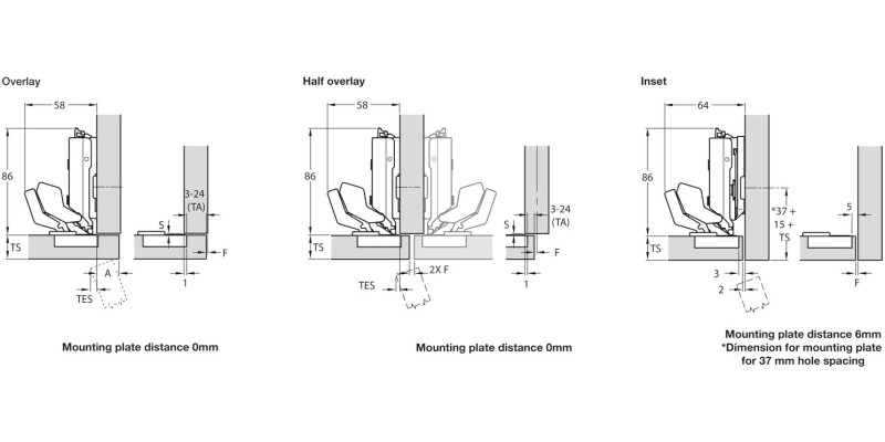 Tiomos M9 110D Hinge w Damper NP
