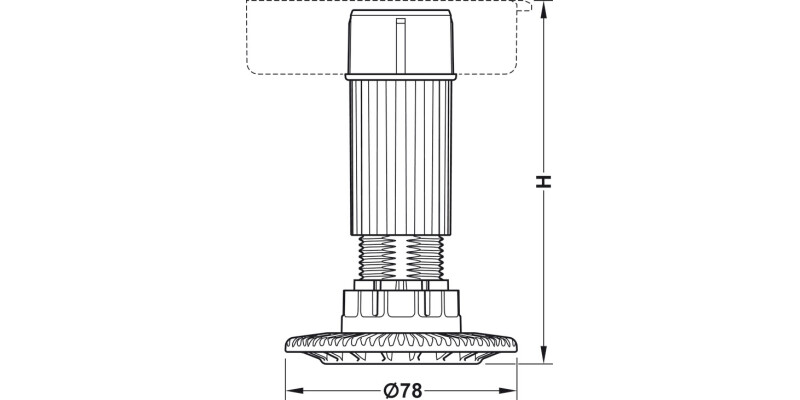 AXILO 78 Plinth Foot/Shaft H180mm Plug