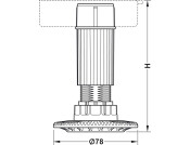 AXILO 78 Plinth Foot/Shaft H180mm Plug