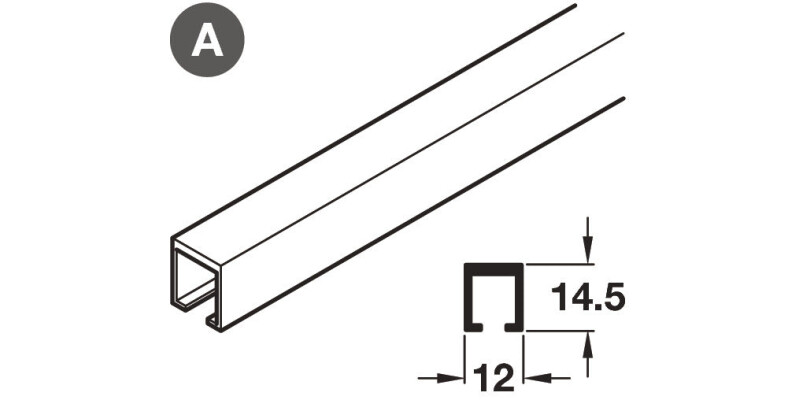 Top Track, for Sliding Cabinet Doors, H&auml;fele System 1
