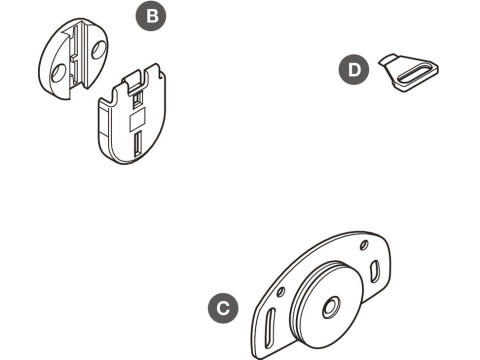 Fitting Set, for Sliding Cabinet Doors, H&auml;fele System 2