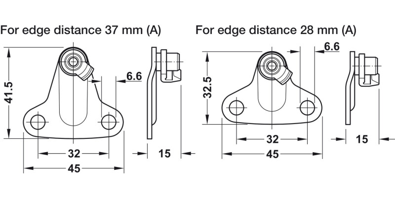Duo Forte Flap/Lid Stay 37mm Hospa NP