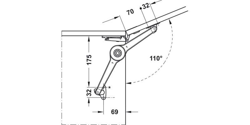 Duo Forte Flap/Lid Stay 37mm SM Screw NP