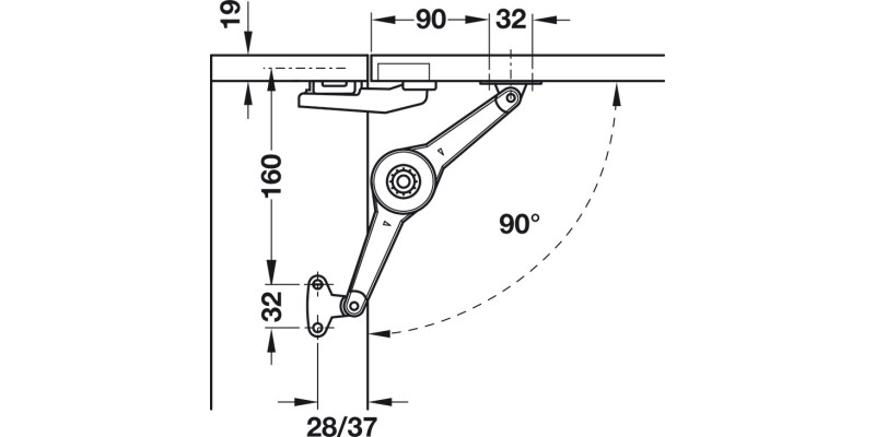 Duo Std Flap/Lid Stay 37mm Varianta NP