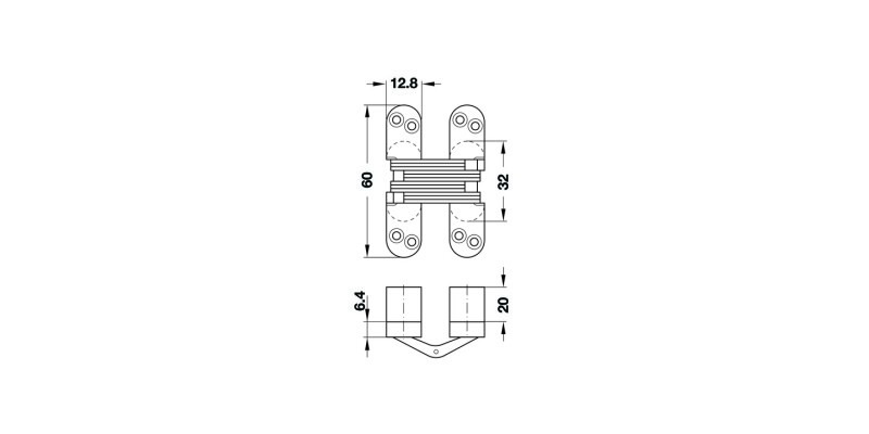 204 Soss Hinge 19-22mm ZA NP/St Links