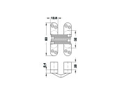 204 Soss Hinge 19-22mm ZA NP/St Links