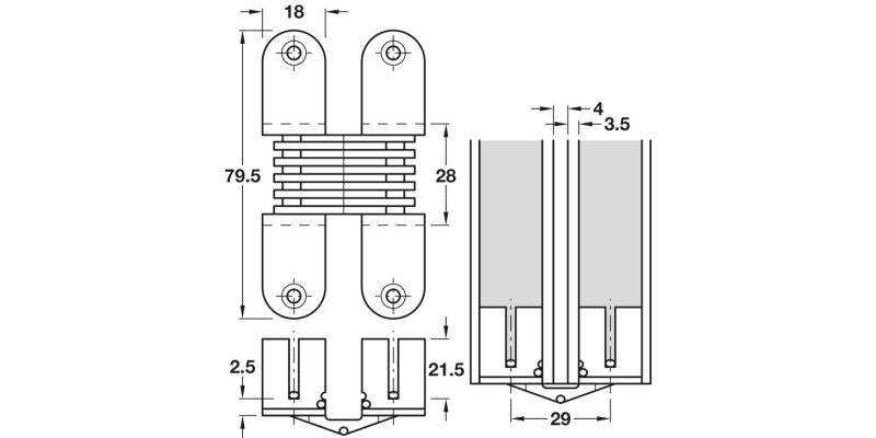 180D Concealed Hinge 24-26mm SF BPS