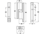 Cubicle Hinge Set Normal Duty 17-21mm SA