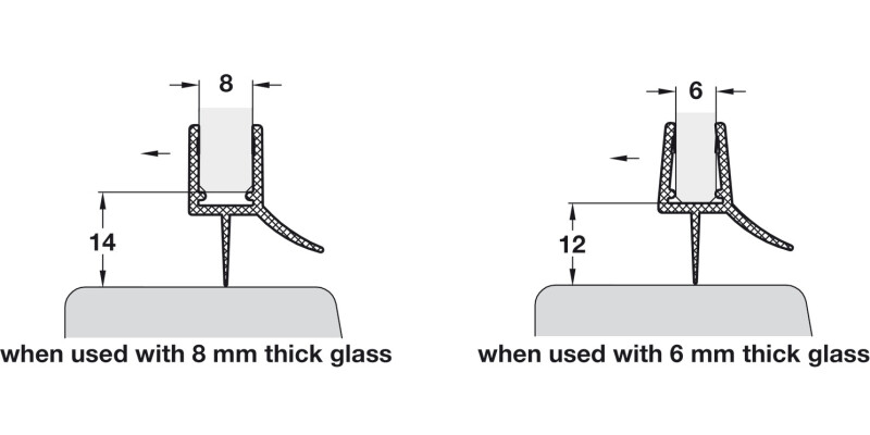 Shower Seal H-Pro Bottom Trans PVC