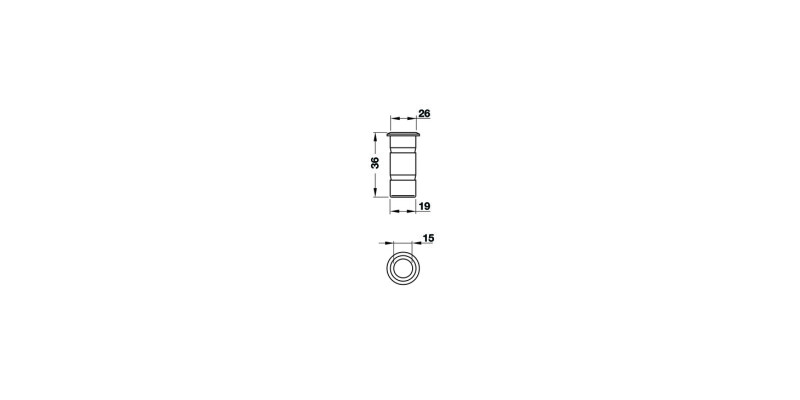 Dust Exc.Socket ts D9-15/D15x19mm Brs NP