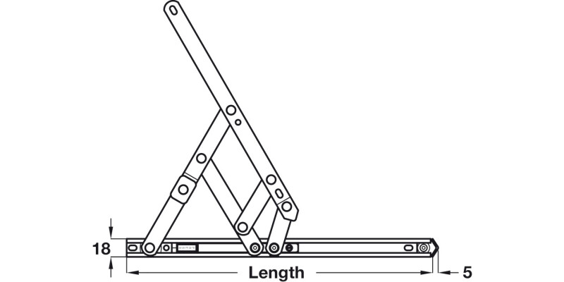 Restrictor Friction Hinge 609mm 35kg 38D