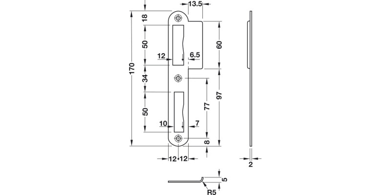 Multi Lock Device Strike Plate DIN LH