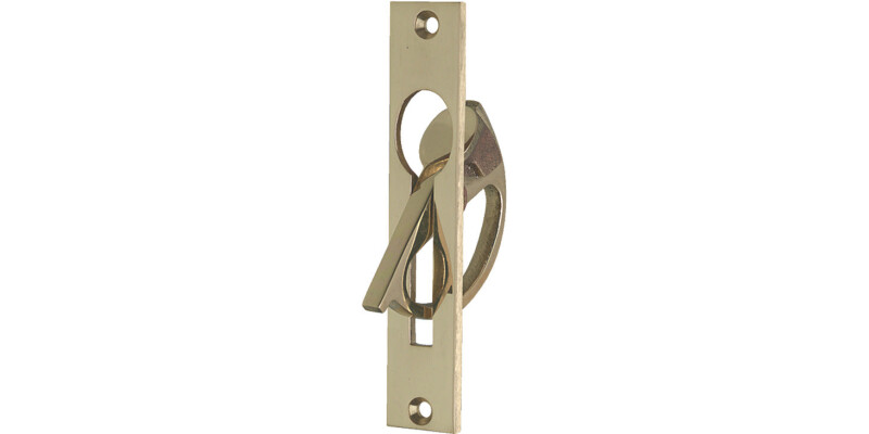 Mortice Gravity Drop Pull Handle, Light Duty, 130 x 25 x 46 mm, Brass