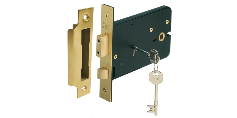 Horizontal 5 Lever Sash Lock, Mortice, 57 mm Backset, Stainless Steel or Brass