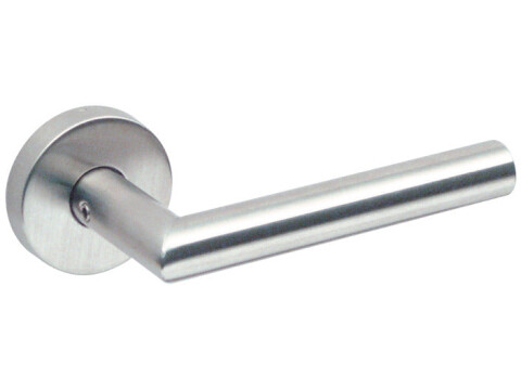 Lever Handles, on Round Roses, Straight, &Oslash; 19 mm, Grade 316 Stainless Steel