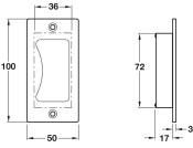 Flush Pull Hdl 100x50mm 316 SSS