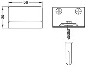 Cabinet Hanger Scr Fix Galv St White