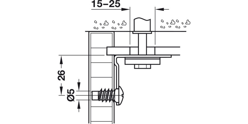 Cabinet Hanger Scr Fix Galv St White