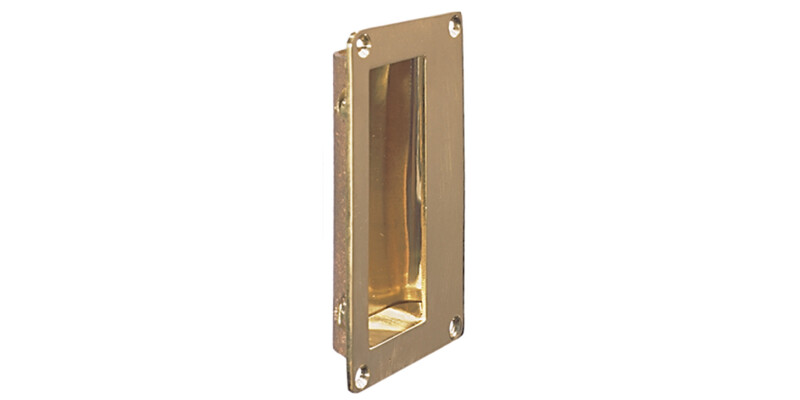 Flush Pull Hdl 102x51mm Brass PB